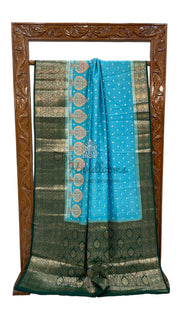 Pure Chiniya Silk Handloom Banarasi Saree with Chikankari - The Handlooms