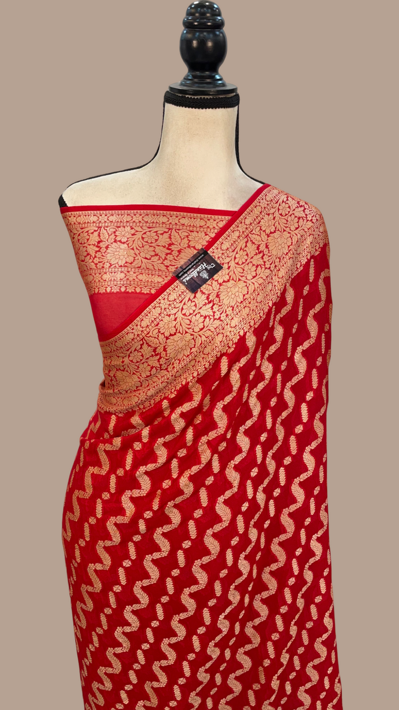 Pure Chiffon Khaddi Banarasi Saree - The Handlooms
