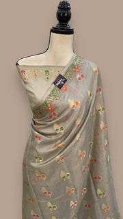 Pure Tussar Silk Handloom Banarasi Saree - The Handlooms