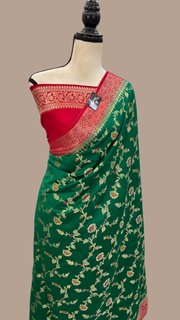 Pure Chiniya Silk Handloom Banarasi Saree - The Handlooms