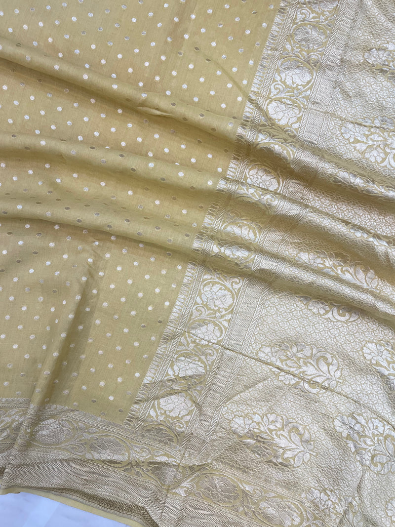 Moonga Georgette Handloom Banarasi Saree - The Handlooms