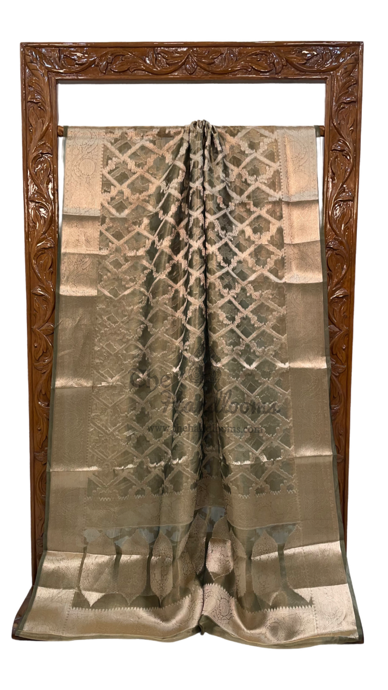 Pure Kora Tissue Handloom Banarasi Saree - The Handlooms