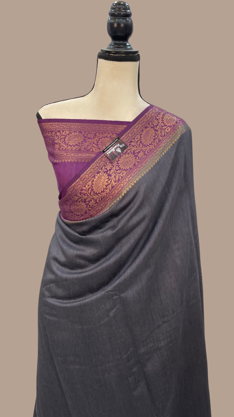 Moonga Georgette Handloom Banarasi Saree - The Handlooms