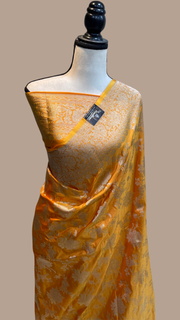 Pure Katan Silk Banarasi Handloom Saree - All Over Jaal Work - The Handlooms