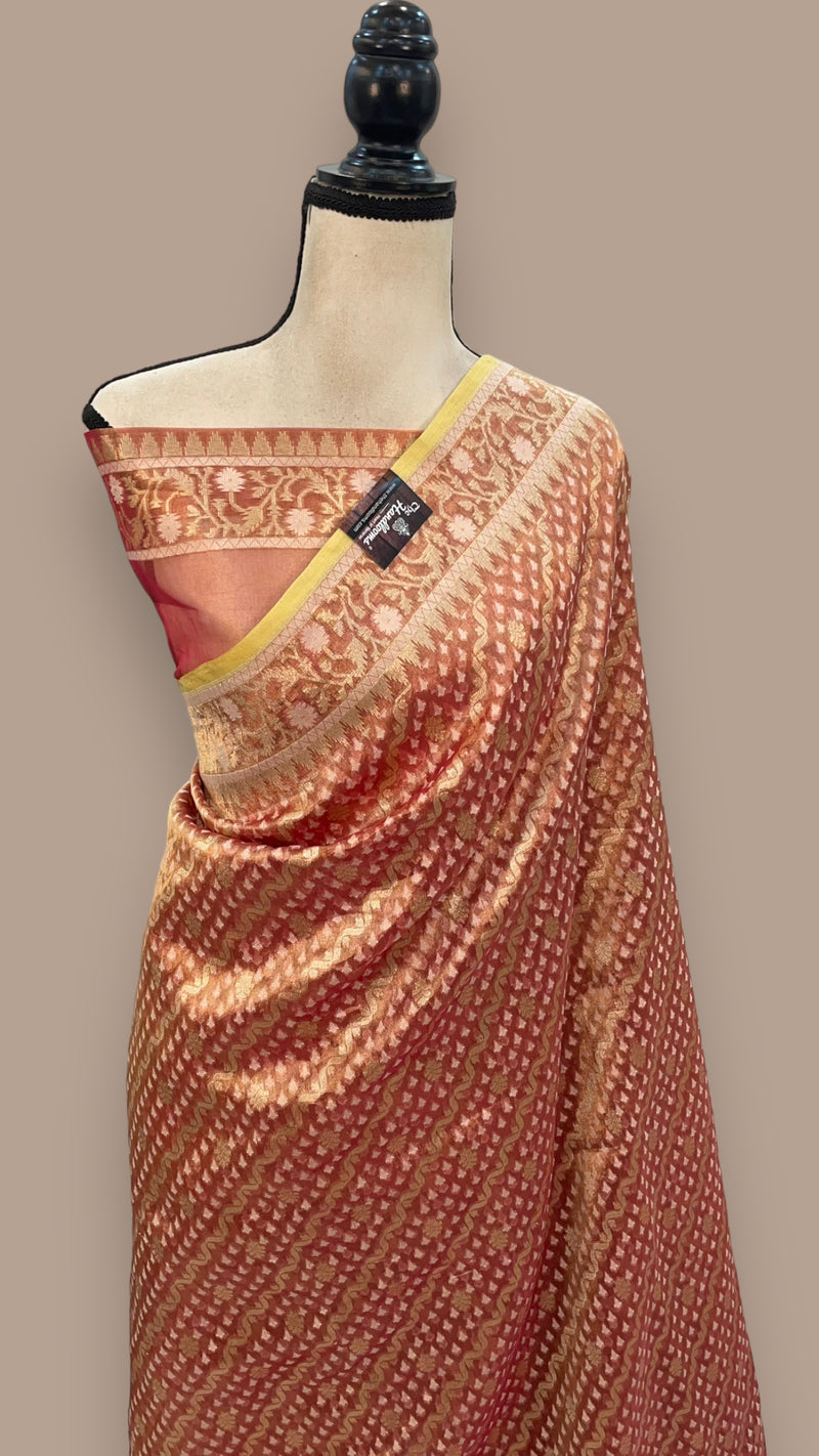 Pure Tissue Reshmi zari Banarasi Saree - The Handlooms