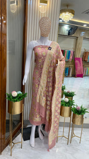 Pure Khaddi Georgette Banarasi Dress material - The Handlooms