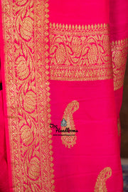 Tussar Georgette Handloom Banarasi Saree - Antique Zari - The Handlooms
