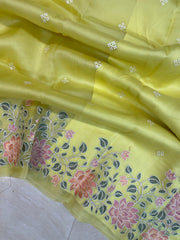 Pure Organza Chikankari Handloom Banarasi Saree - The Handlooms