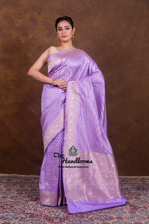 Pure Katan Silk Banarasi Handloom Saree - All Over Jaal Work - The Handlooms