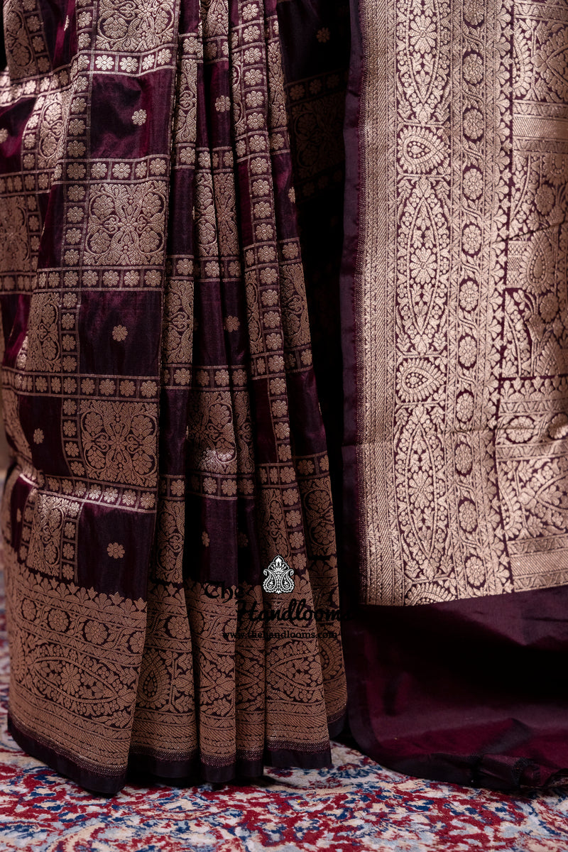 Pure Katan Silk Banarasi Handloom Saree - All Over Jaal Work