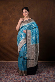 Khaddi Georgette Handloom Banarasi Saree - Water Zari - The Handlooms