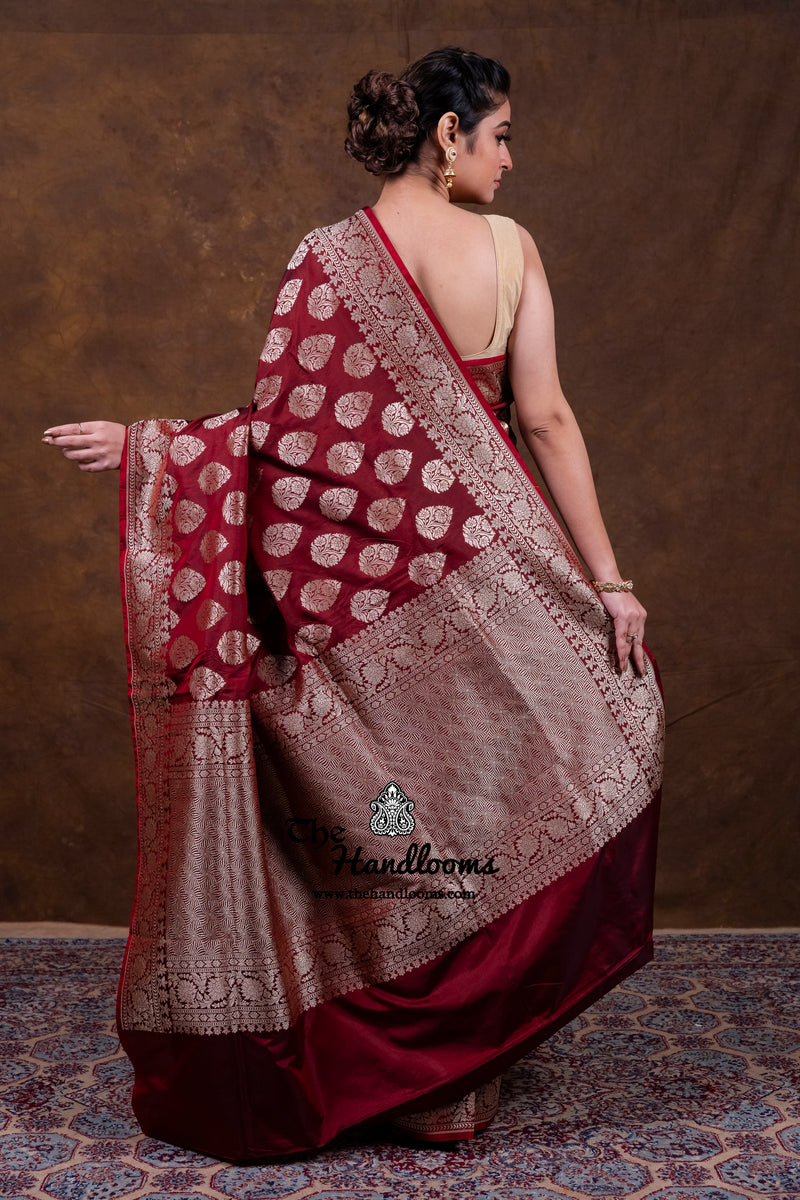 Pure Katan Silk Banarasi Handloom Saree - All Over Jaal Work