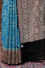 Khaddi Georgette Handloom Banarasi Saree - Water Zari - The Handlooms