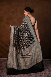 Khaddi Georgette Handloom Banarasi Saree - Water Zari - The Handlooms