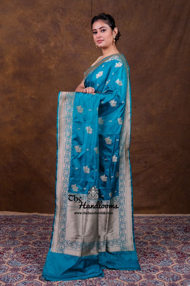 Pure Katan Silk Banarasi Handloom Saree - All Over Jaal Work