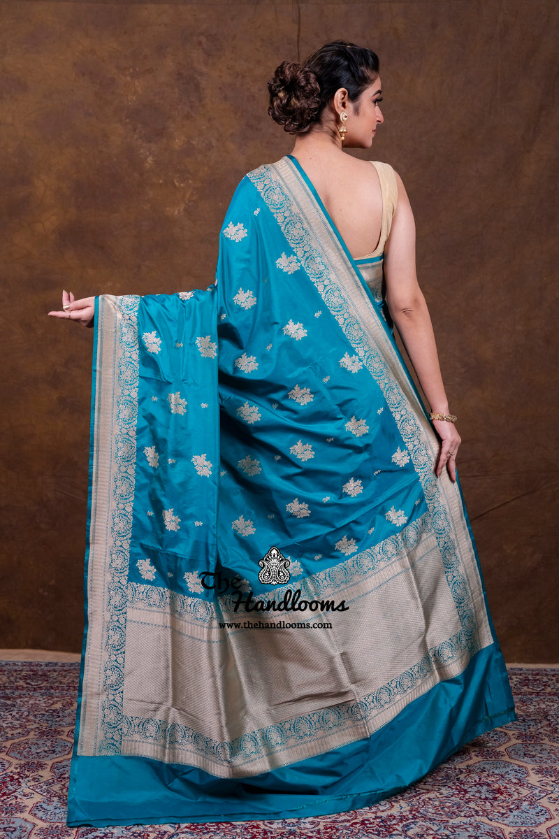 Pure Katan Silk Banarasi Handloom Saree - All Over Jaal Work