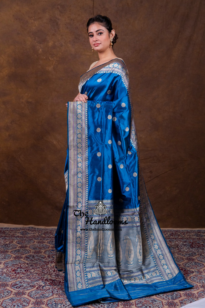 Pure Katan Silk Banarasi Handloom Saree - All Over Kadua Motifs