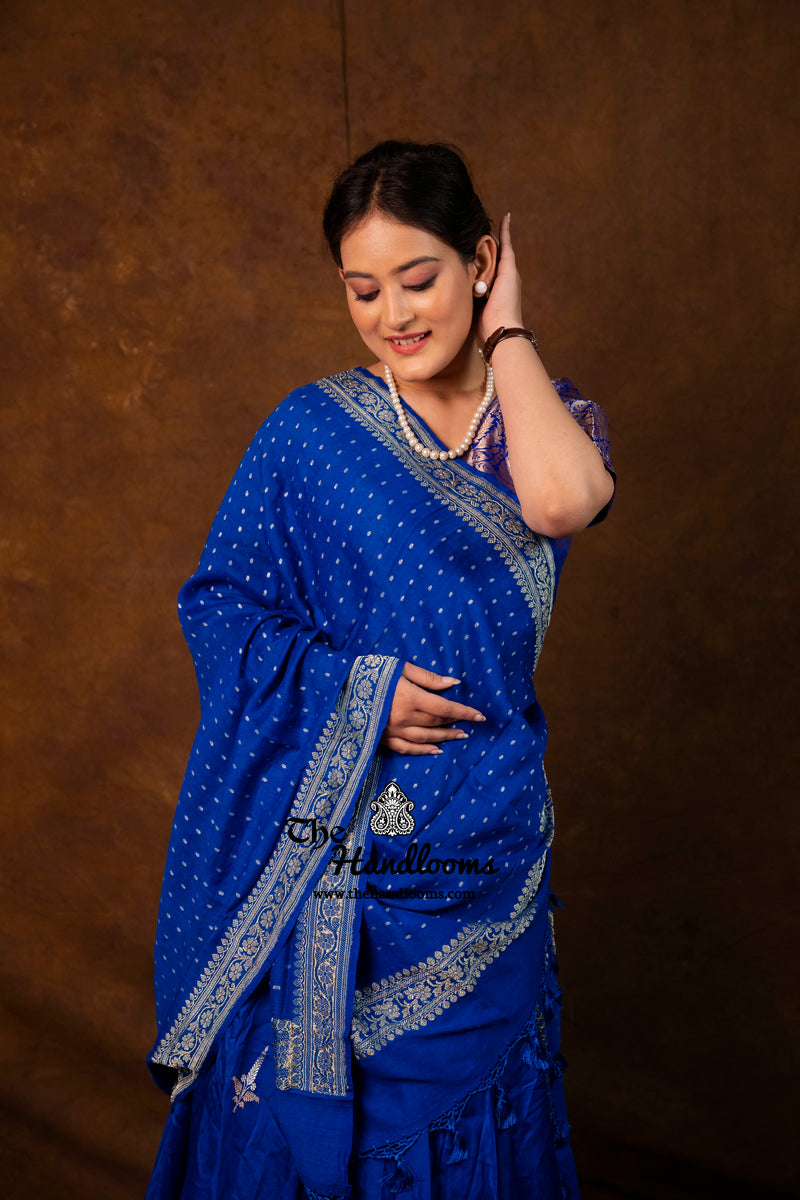 Pure Chiniya Silk Handloom Banarasi Lehenga - Stitched - The Handlooms