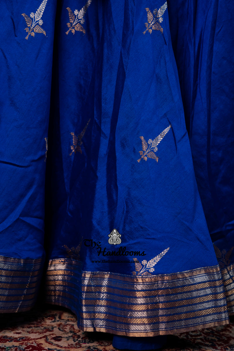 Pure Chiniya Silk Handloom Banarasi Lehenga - Stitched - The Handlooms