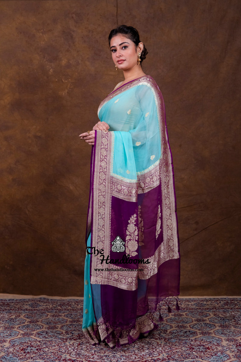 Pure Georgette Handloom Banarasi Saree