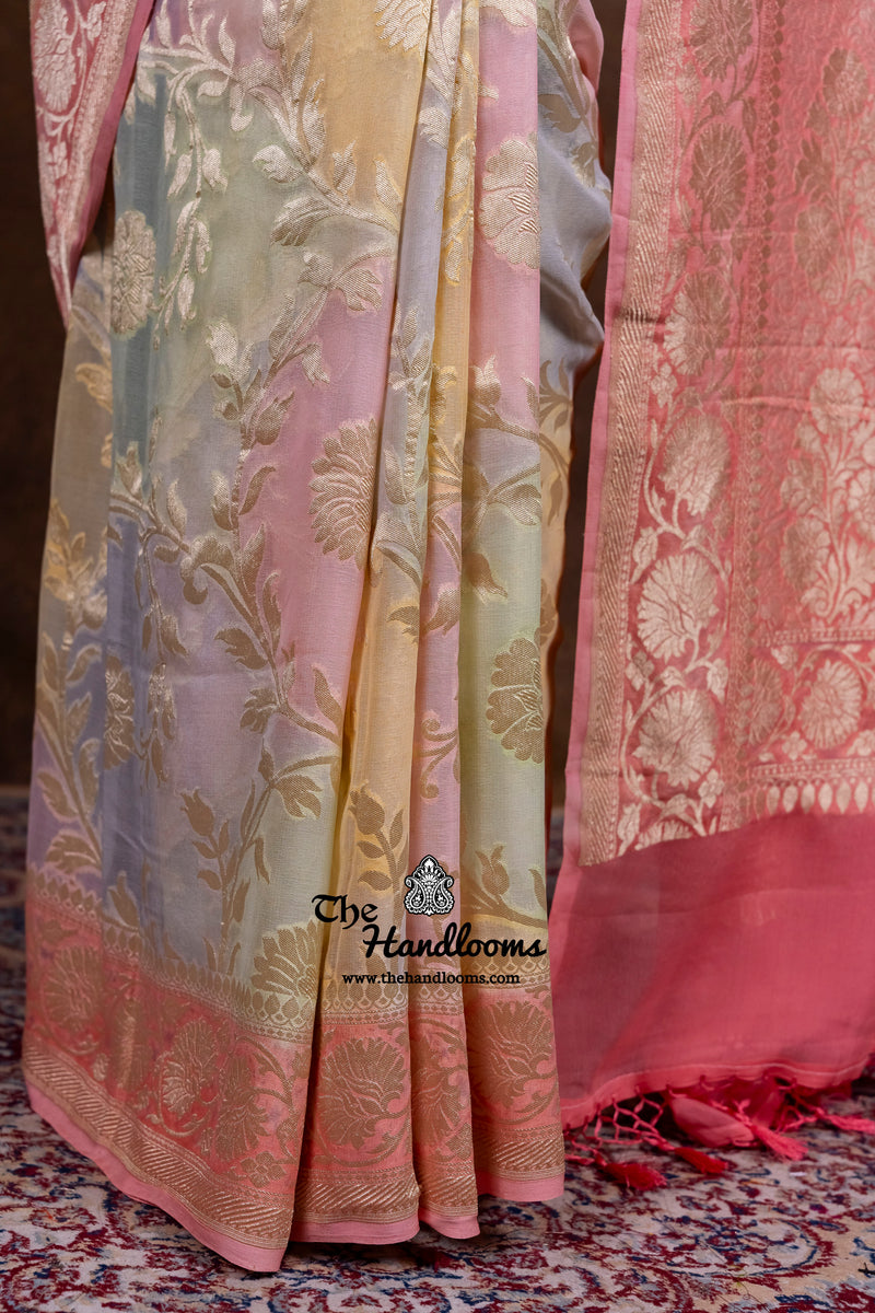Khaddi Georgette Handloom Banarasi Saree