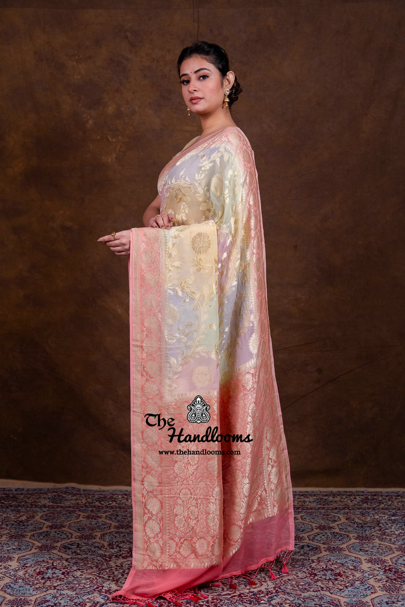 Khaddi Georgette Handloom Banarasi Saree