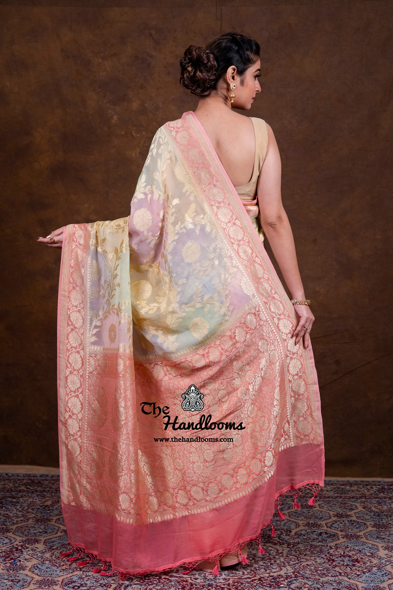 Khaddi Georgette Handloom Banarasi Saree