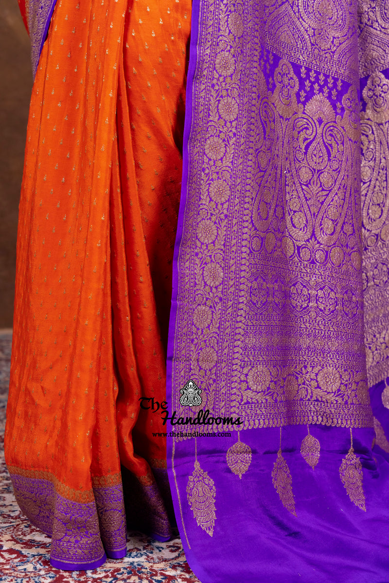 Pure Khaddi Crepe Georgette Handloom Banarasi Saree