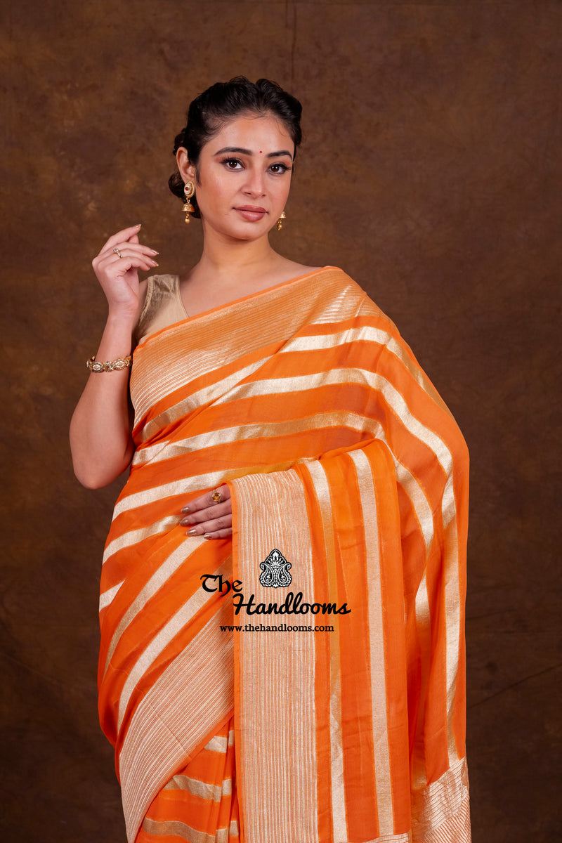 Khaddi Georgette Handloom Banarasi Saree