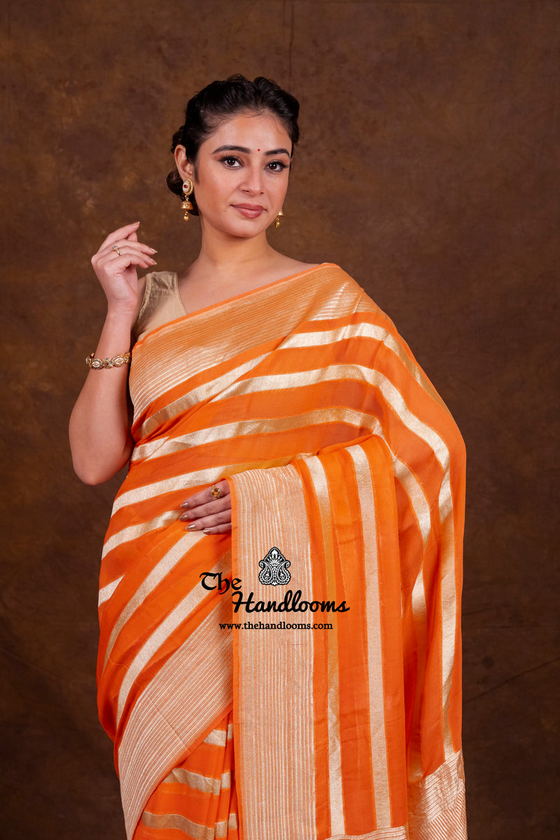 Khaddi Georgette Handloom Banarasi Saree