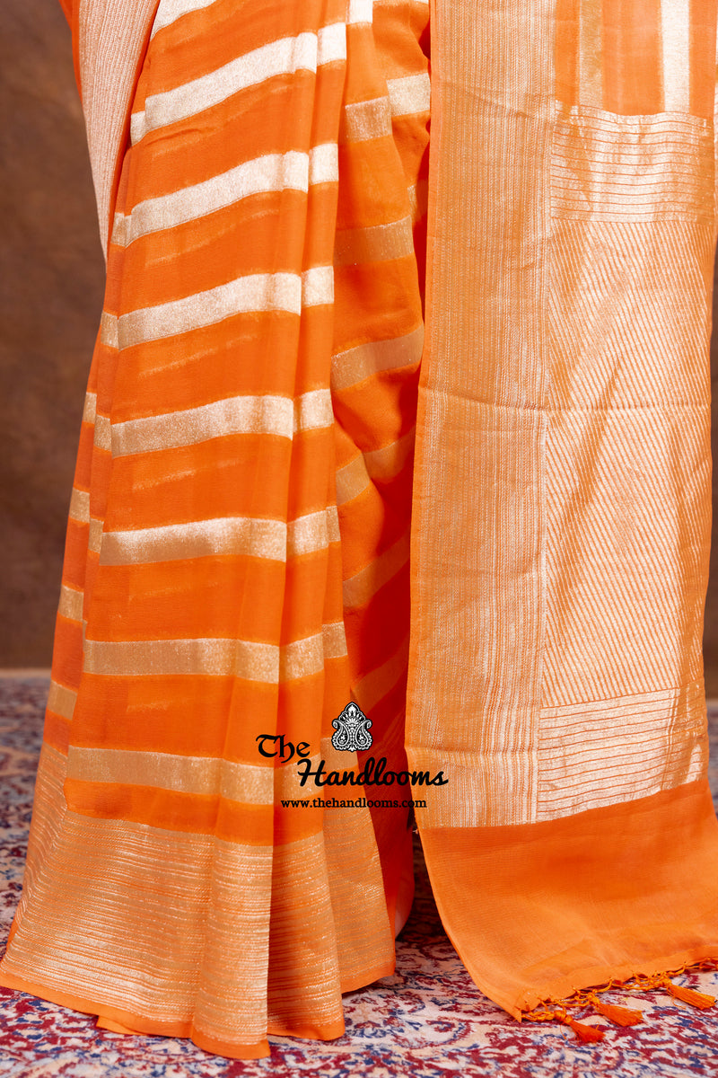 Khaddi Georgette Handloom Banarasi Saree