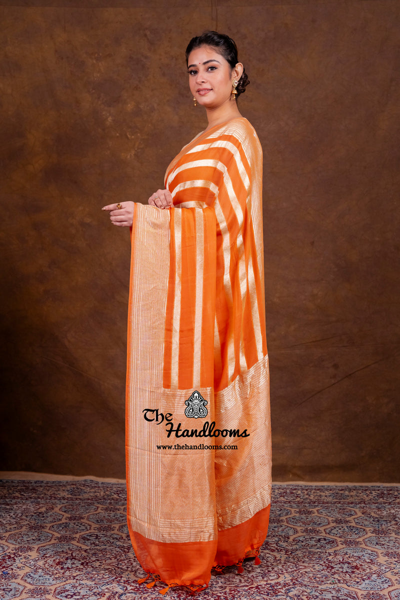 Khaddi Georgette Handloom Banarasi Saree