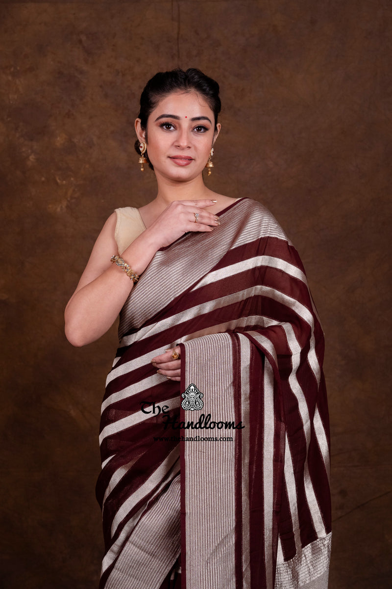 Khaddi Georgette Handloom Banarasi Saree