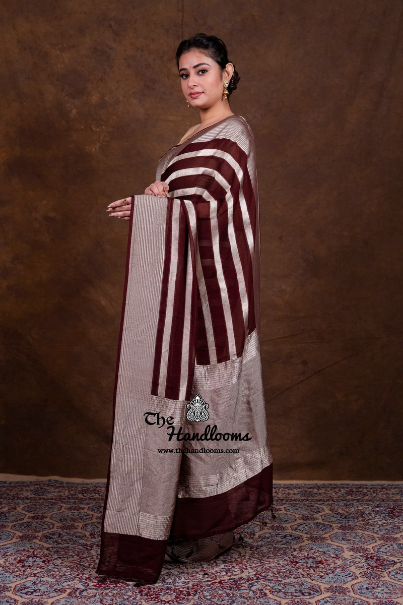 Khaddi Georgette Handloom Banarasi Saree