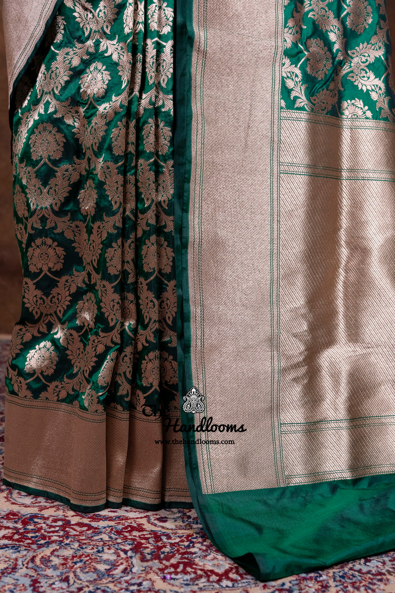 Pure Katan Silk Banarasi Handloom Saree - All Over Jaal Work