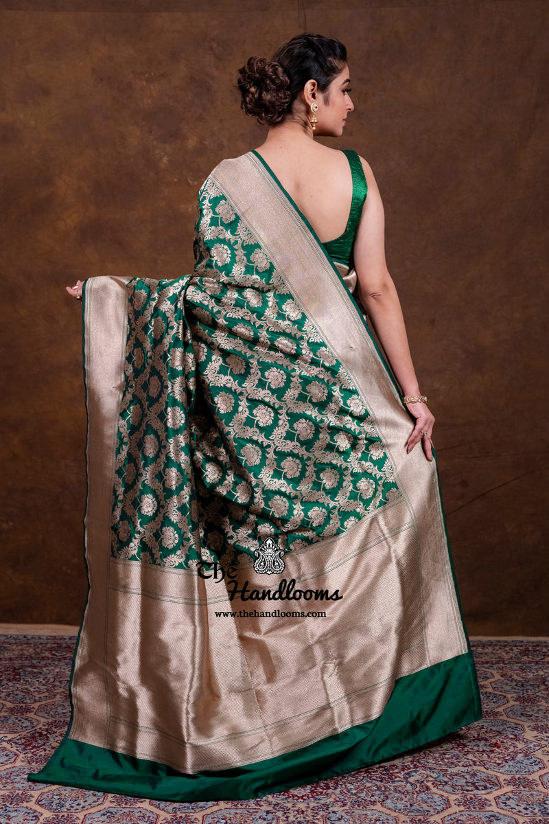 Pure Katan Silk Banarasi Handloom Saree - All Over Jaal Work
