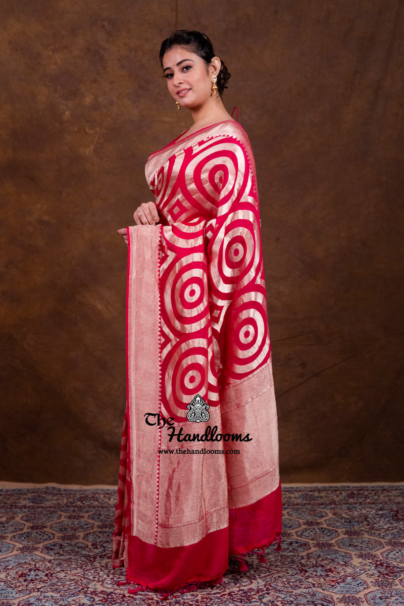 Khaddi Georgette Handloom Banarasi Saree