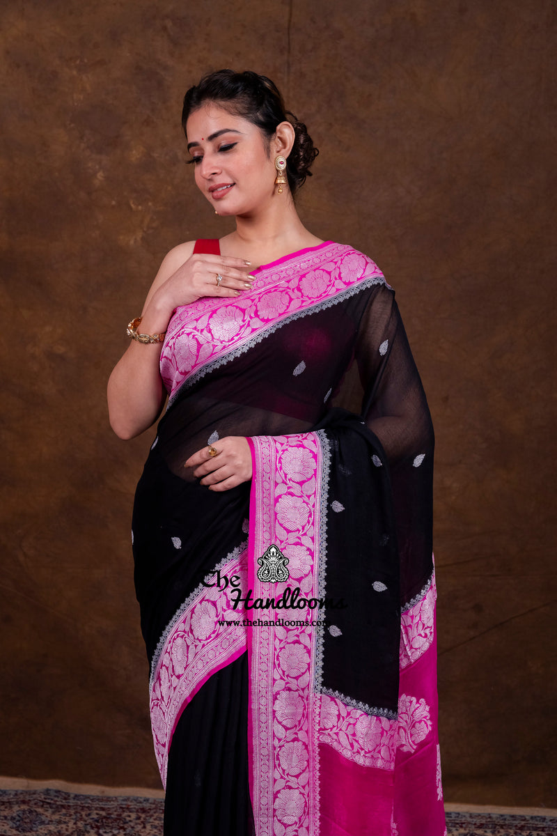Pure Georgette Handloom Banarasi Saree