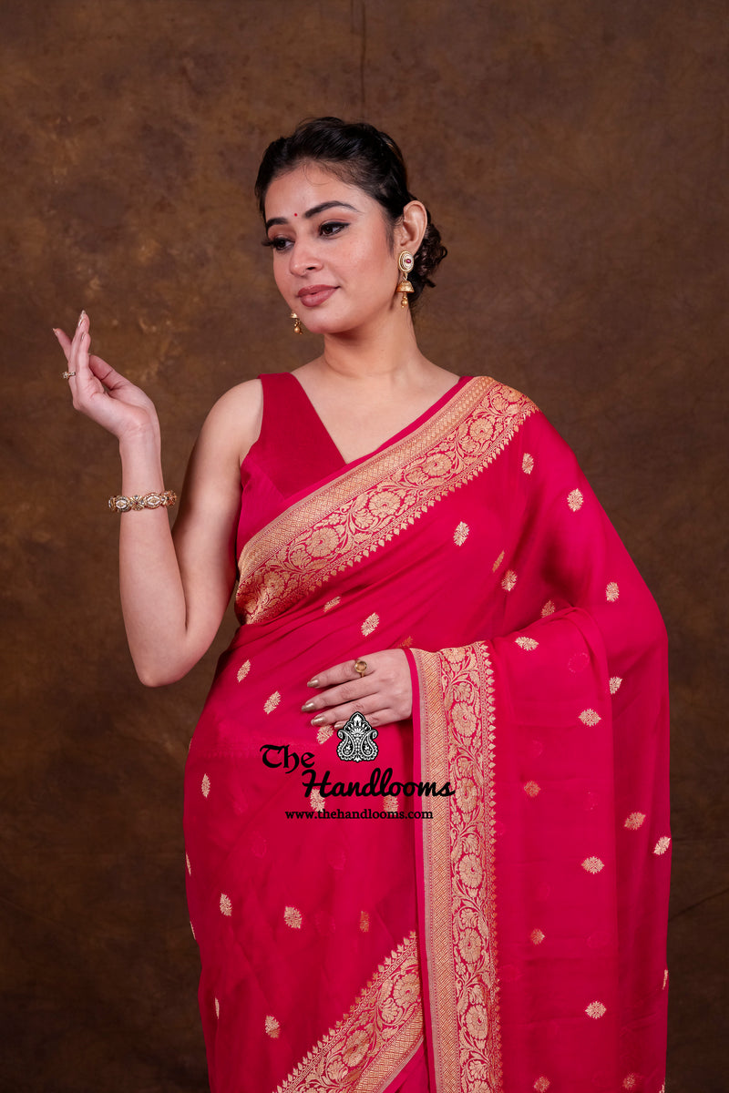 Pure Georgette Banarasi Saree - Gold Zari