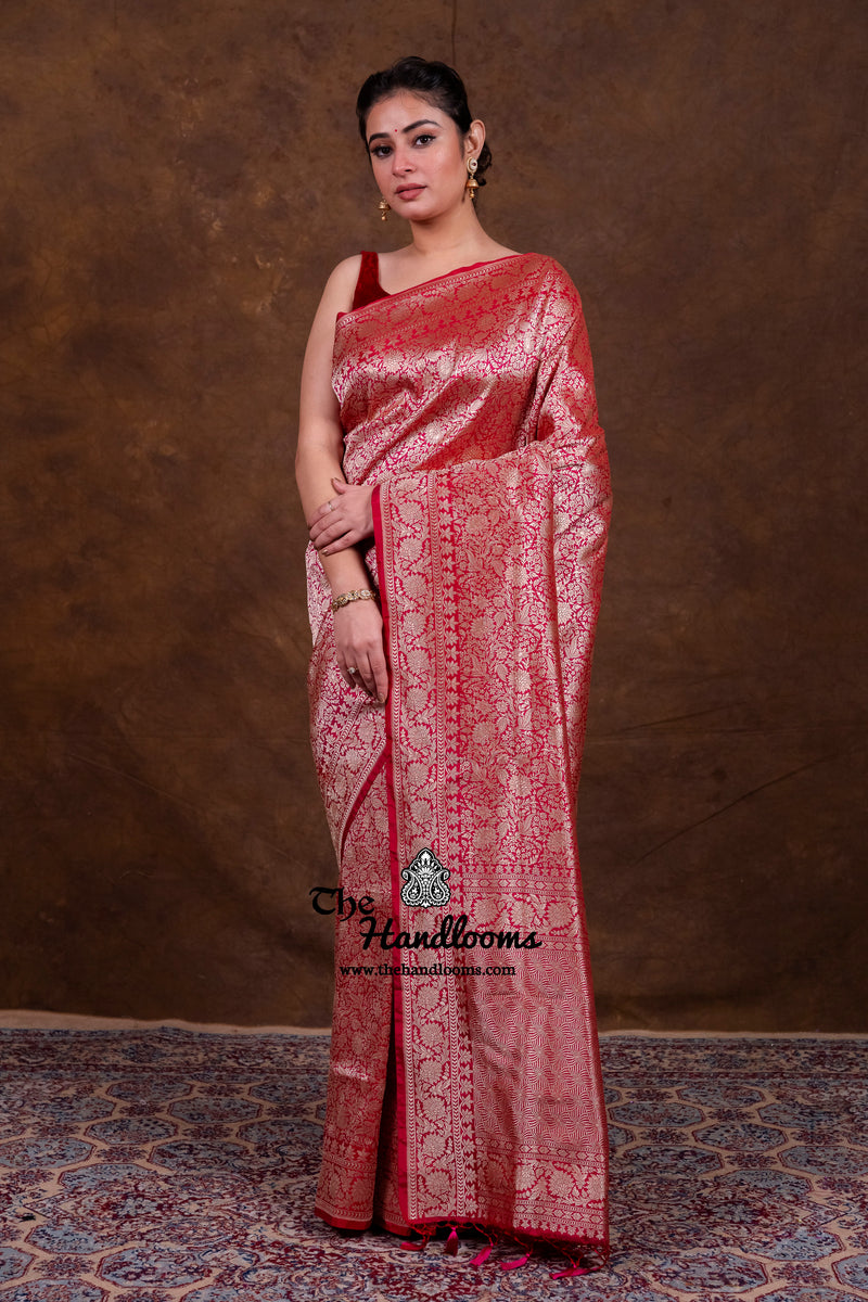 Pure Katan Silk Banarasi Handloom Saree - Tanchui Brocade