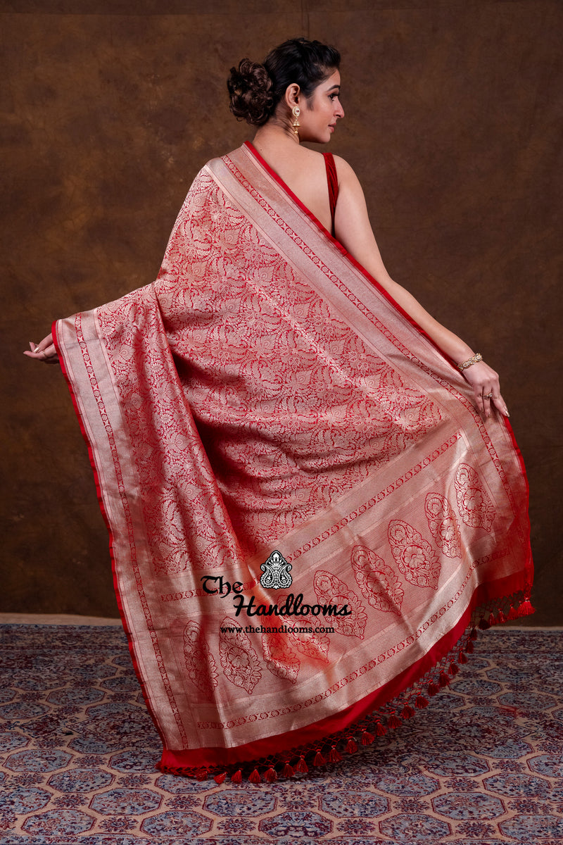 Pure Katan Silk Banarasi Handloom Saree - Tanchui Brocade