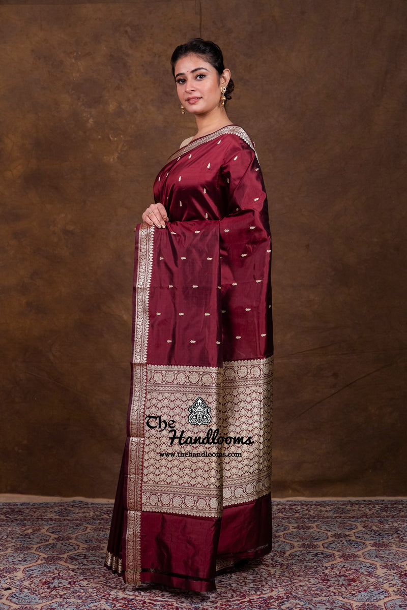 Pure Katan Silk Reshmi Zari Banarasi Handloom Saree