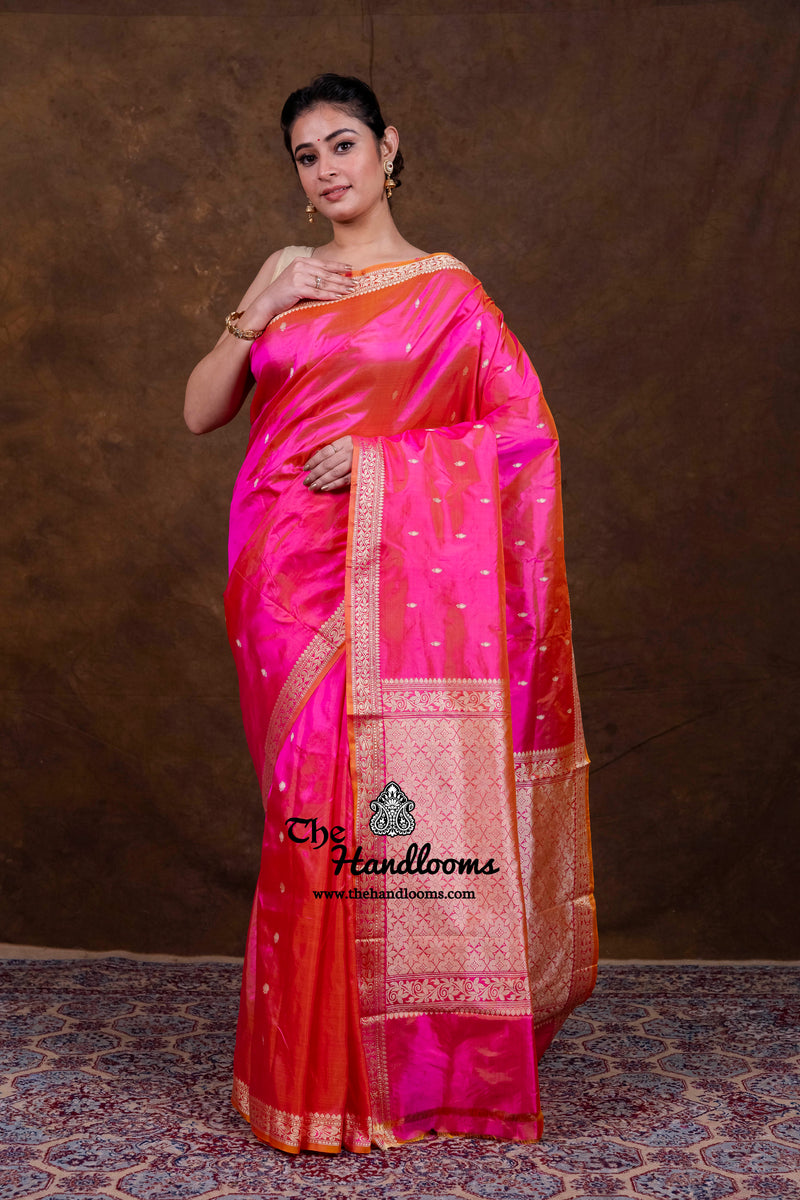Pure Katan Silk Reshmi Zari Banarasi Handloom Saree