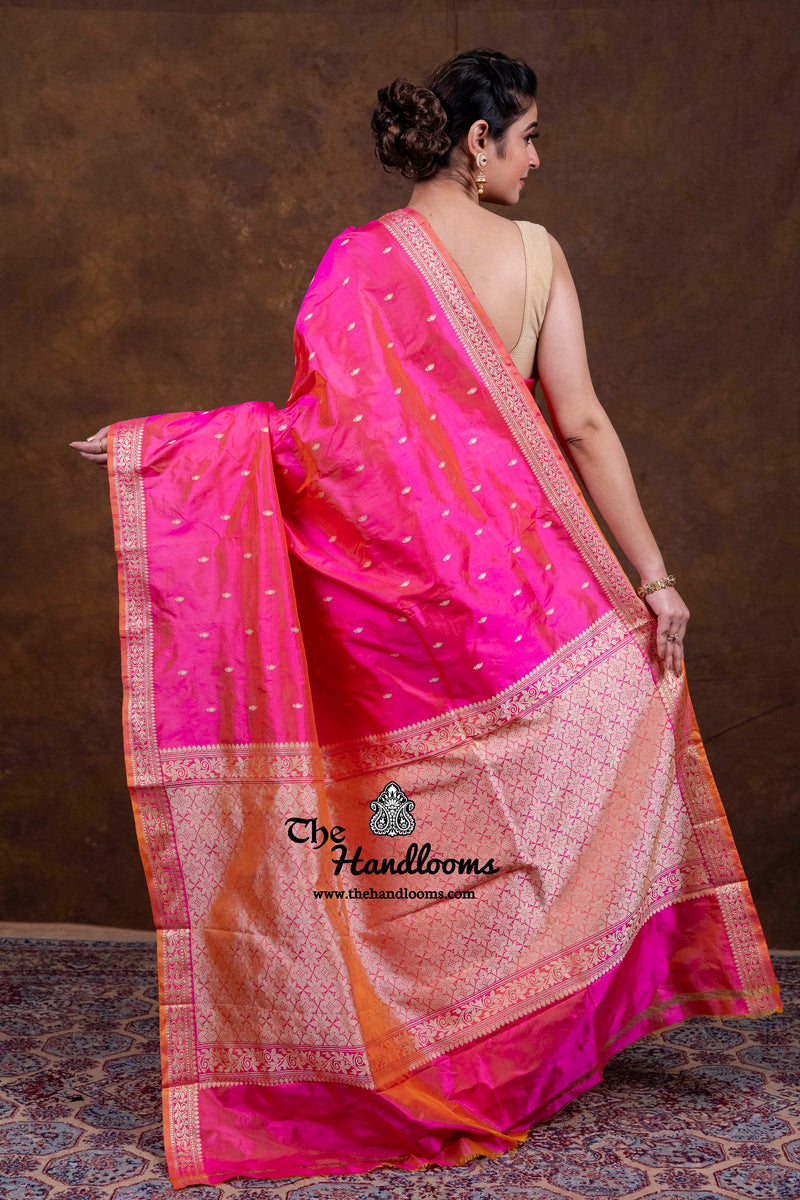 Pure Katan Silk Reshmi Zari Banarasi Handloom Saree