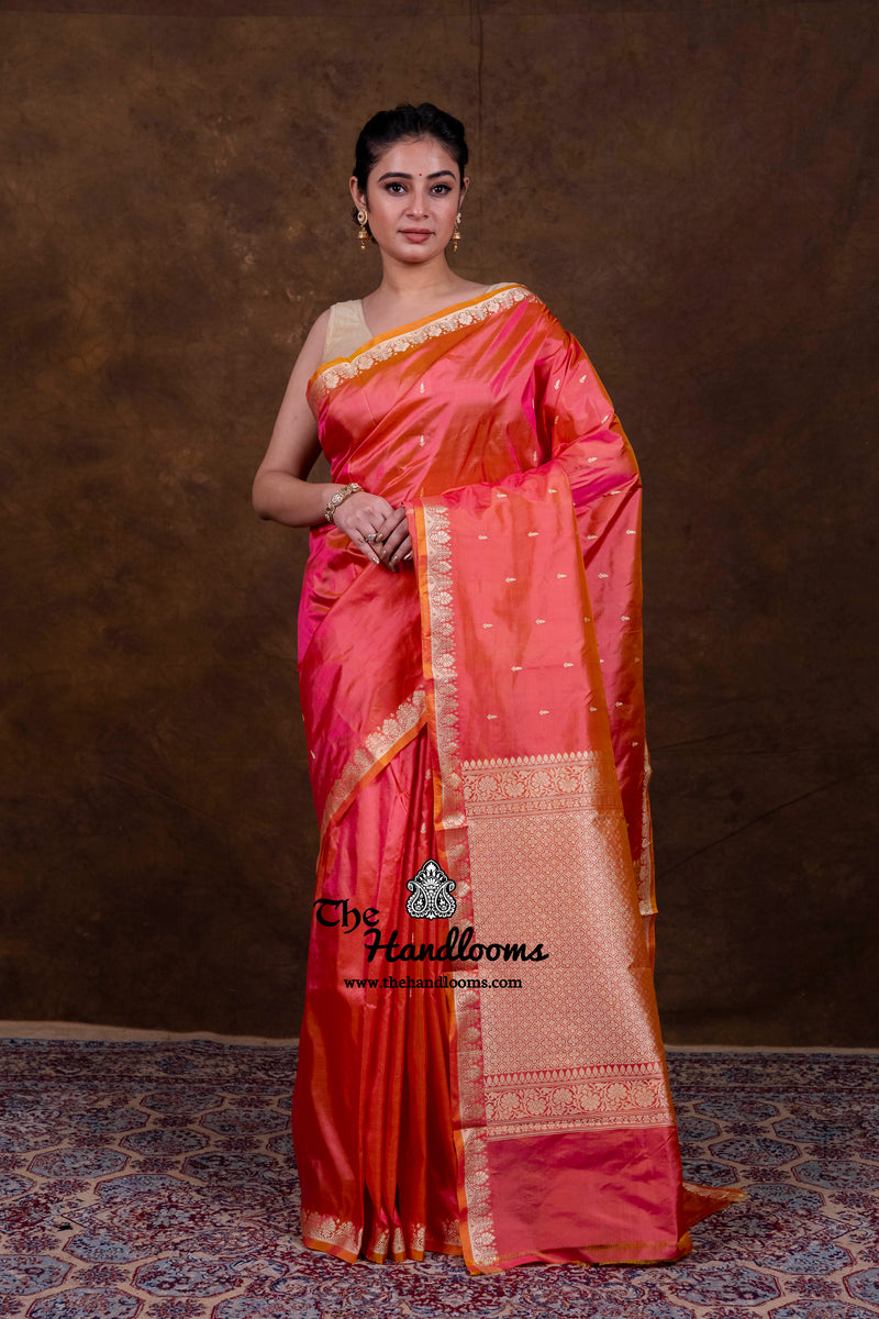 Pure Katan Silk Reshmi Zari Banarasi Handloom Saree