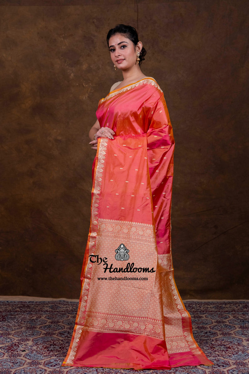 Pure Katan Silk Reshmi Zari Banarasi Handloom Saree