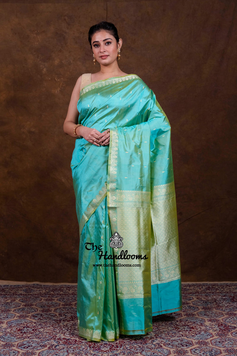 Pure Katan Silk Reshmi Zari Banarasi Handloom Saree