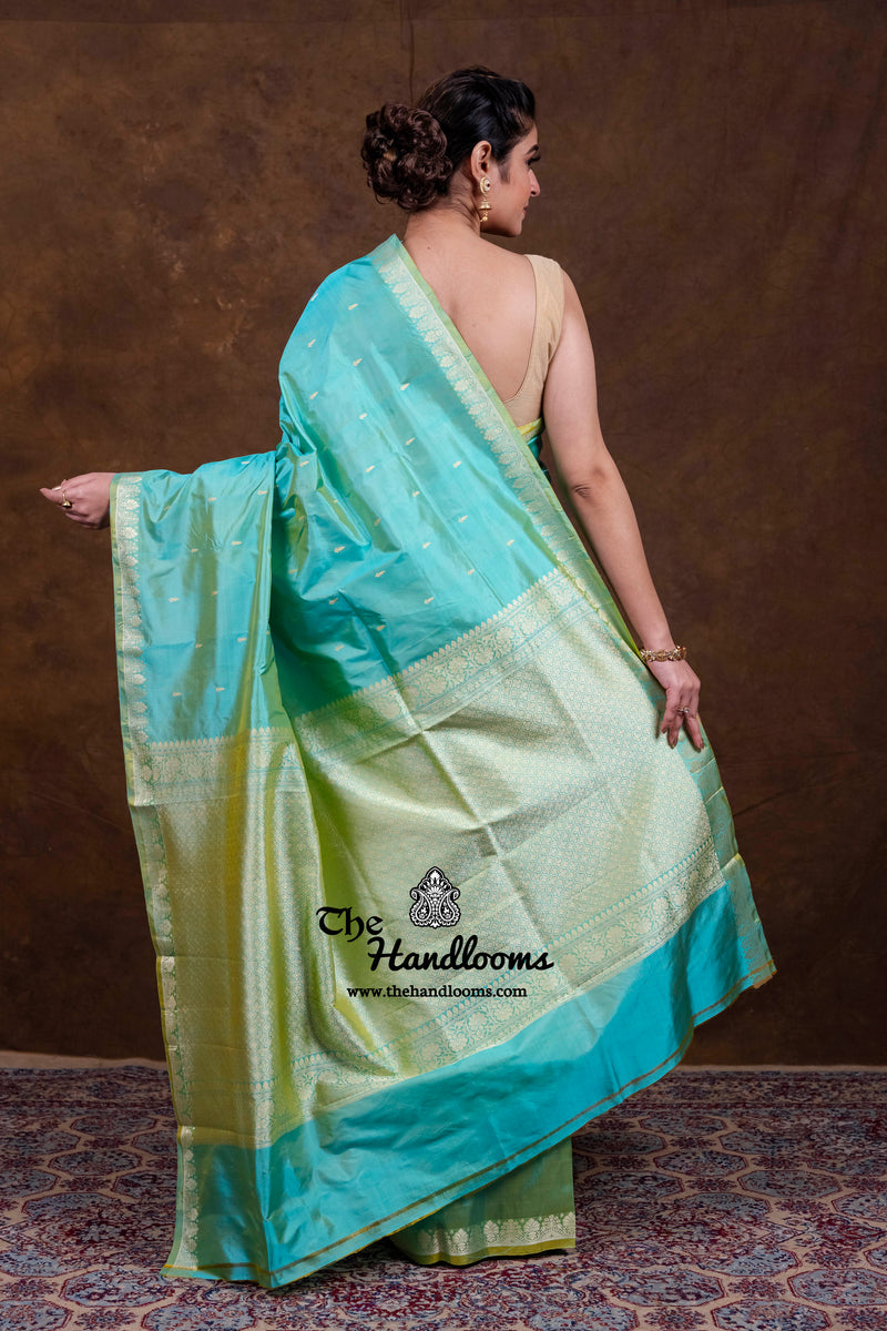 Pure Katan Silk Reshmi Zari Banarasi Handloom Saree