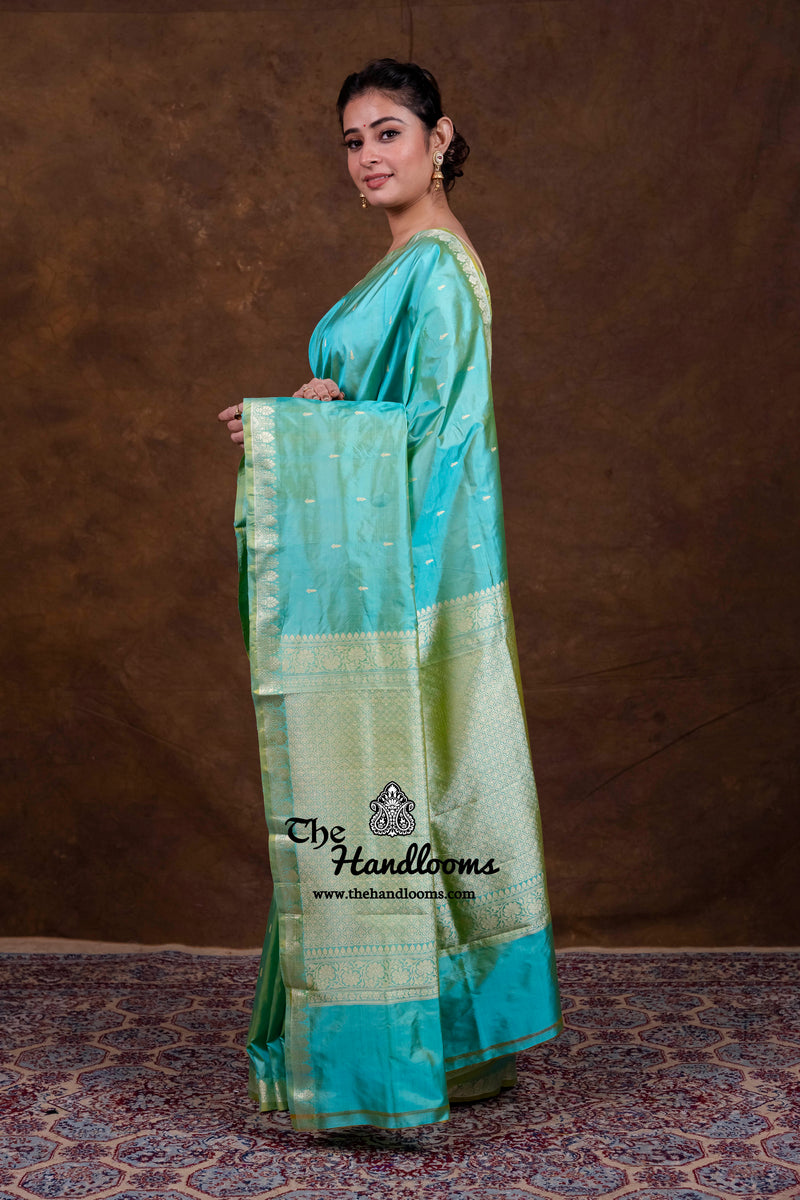 Pure Katan Silk Reshmi Zari Banarasi Handloom Saree