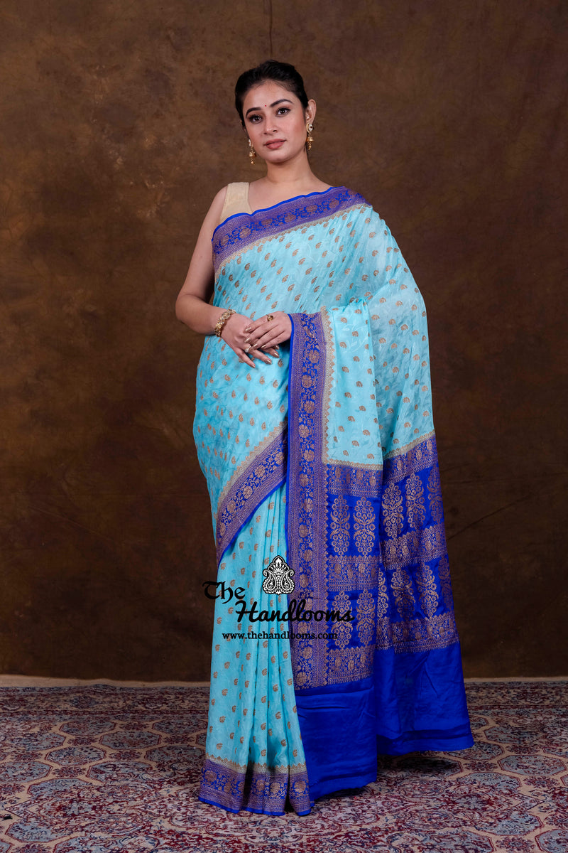 Pure Khaddi Georgette Handloom Banarasi Saree